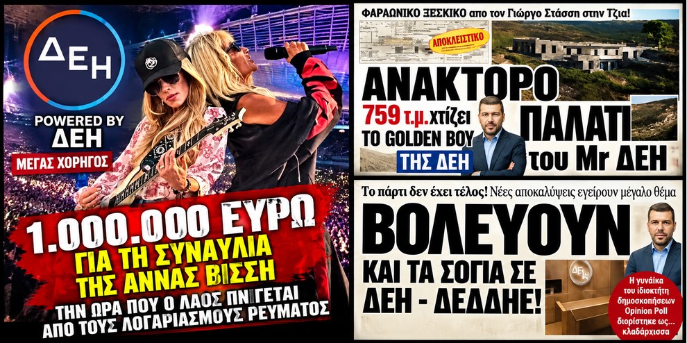 Το «πάρτι» των golden boys δεν έχει τέλος: Από τις βίλες της Τζια και τα μπόνους εκατομμυρίων του Στάσση, στη χορηγία-μαμούθ της Βίσση