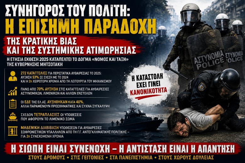 Συνήγορος του Πολίτη: Η κρατική βία έχει πλέον επίσημη σφραγίδα