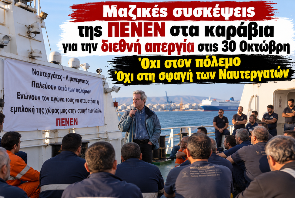 ΠΕΝΕΝ: Μαζικές συσκέψεις στα καράβια ενόψει της απεργίας της 30ής Οκτωβρίου