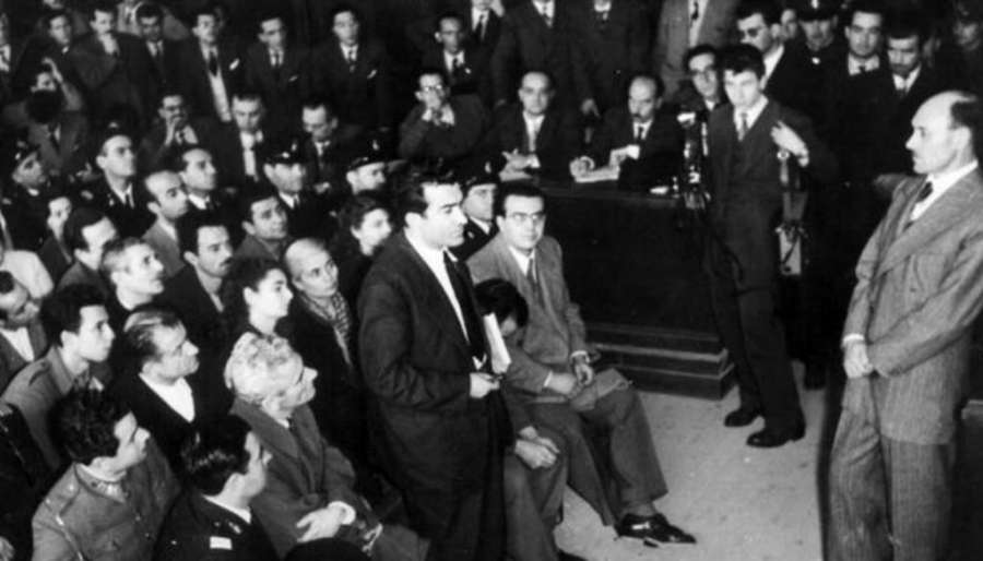 Στις 19 Γενάρη 1952 ο Ν. Μπελογιάννης παραπέμπεται σε δίκη με την κατηγορία της κατασκοπείας