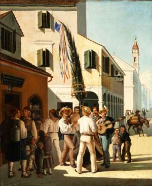 Χαρ. Παχής, Πρωτομαγιά στην Κέρκυρα. 1875-1881. Εθνική Πινακοθήκη. Παράρτημα Κέρκυρας